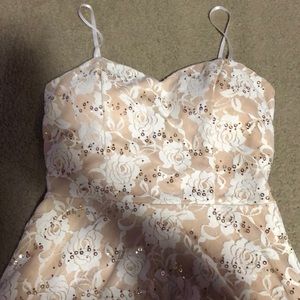 White and beige dress